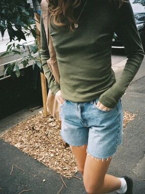 Brandy Melville Leah Basic Top - Olive Green